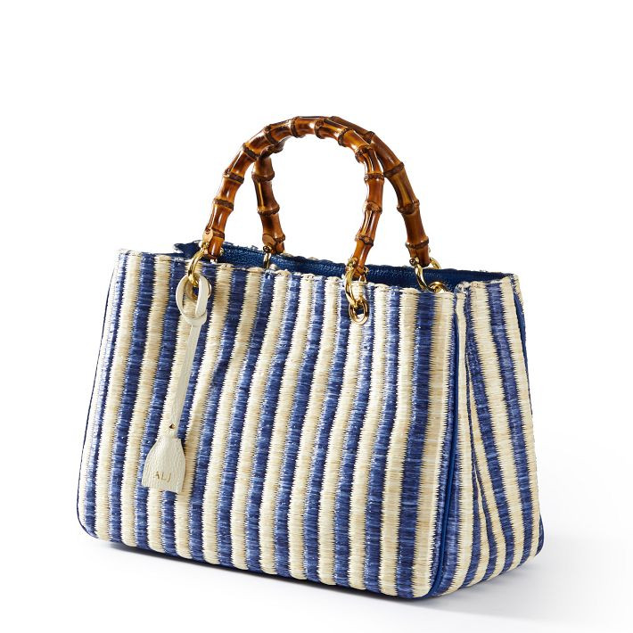Bamboo Elisabetta Striped Raffia Handbag | Mark and Graham
