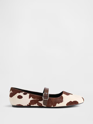 Cow Print Calf Hair Ballet Flats | Gap (US)