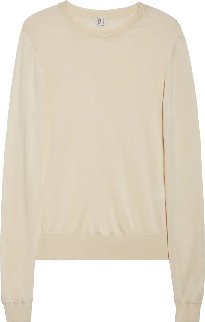 Fine Silk & Cupro Crewneck Sweater | Nordstrom