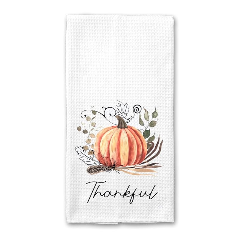 Thanksgiving Kitchen Fall Pumpkin Tea Towel, Waffle Weave Tea Towel, Housewarming Gift, Fall Farm... | Amazon (US)