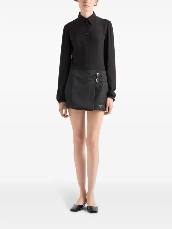 Prada Wraparound Skirt | Black | FARFETCH | Farfetch Global