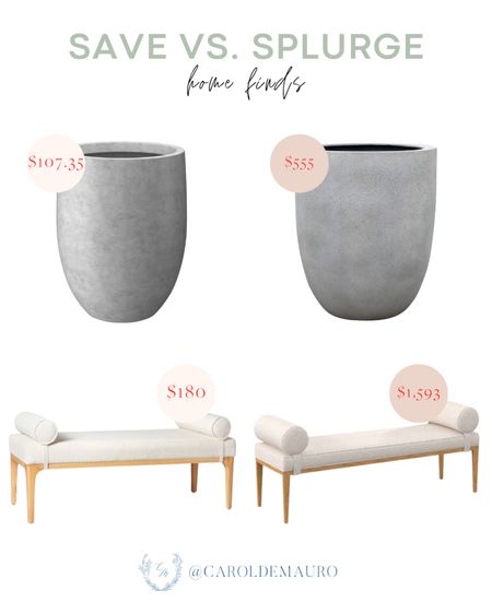 Save vs. splurge! Get this modern-looking planter and a brooklyn bench for an affordable price!
#lookforless #minimalistfurniture #homedecor #springrefresh

#LTKSeasonal #LTKhome #LTKstyletip