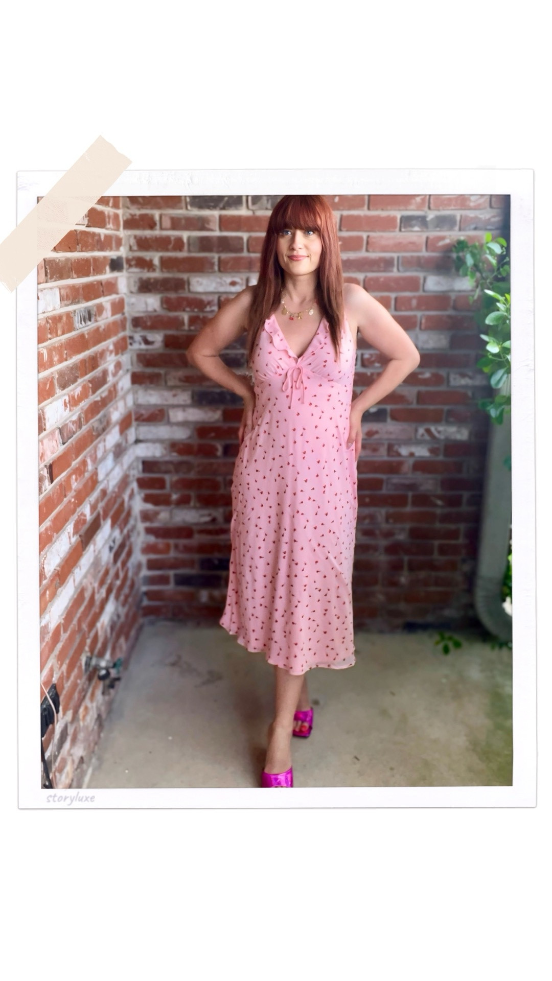 I’m wearing a pink floral midi dress from Walmart. It’s on sale and also available in yellow 

#LTKgrwm #LTKSaleAlert #LTKootd