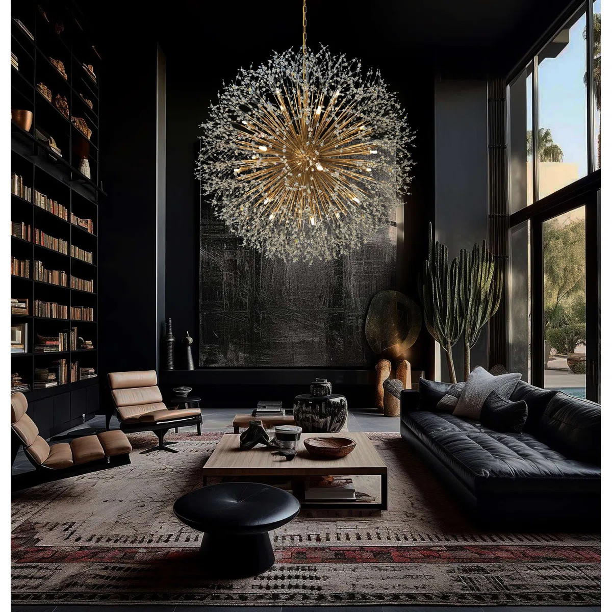 Crystal Modern Chandelier Starburst 47" Chandelier Round Lighting Fixture 24 Lights | Wayfair North America