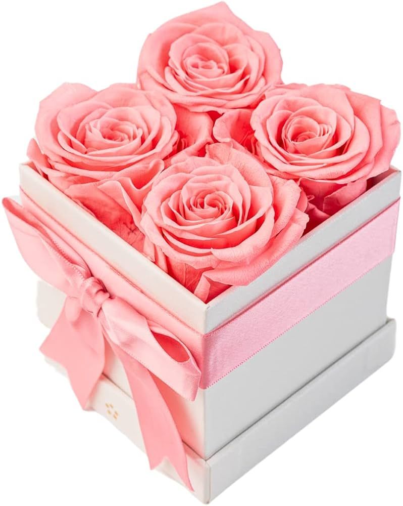 AROMEO Pink Roses, A Gift That Lasts | Fresh Flowers for Delivery, Valentines Day Gifts, Mom, Gir... | Amazon (US)