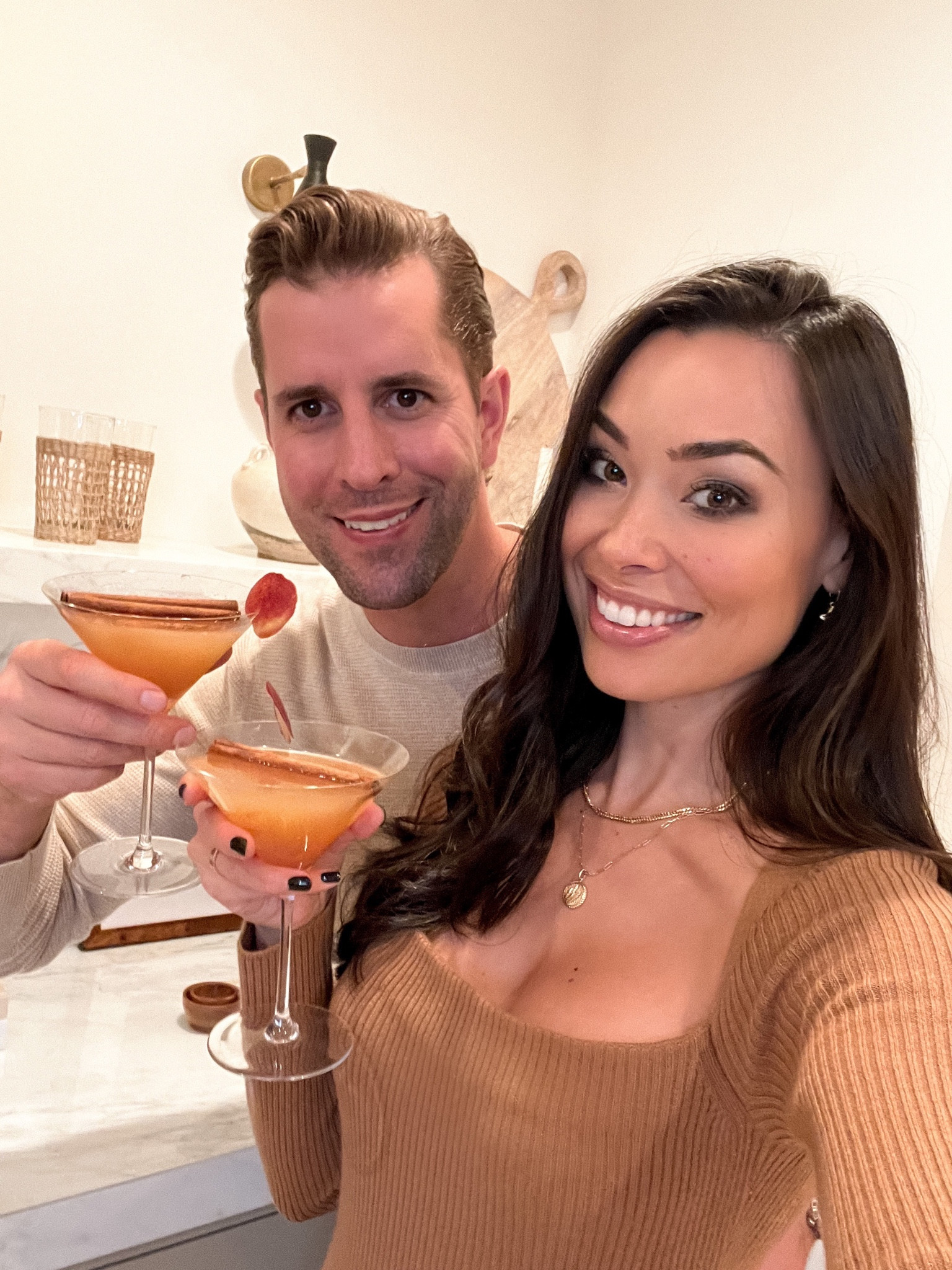 Kat Jamieson of With Love From Kat wears a fall outfit. Fall style, knit dress, gold coin necklace, neutral style. 

#LTKstyletip #LTKbeauty #LTKHoliday