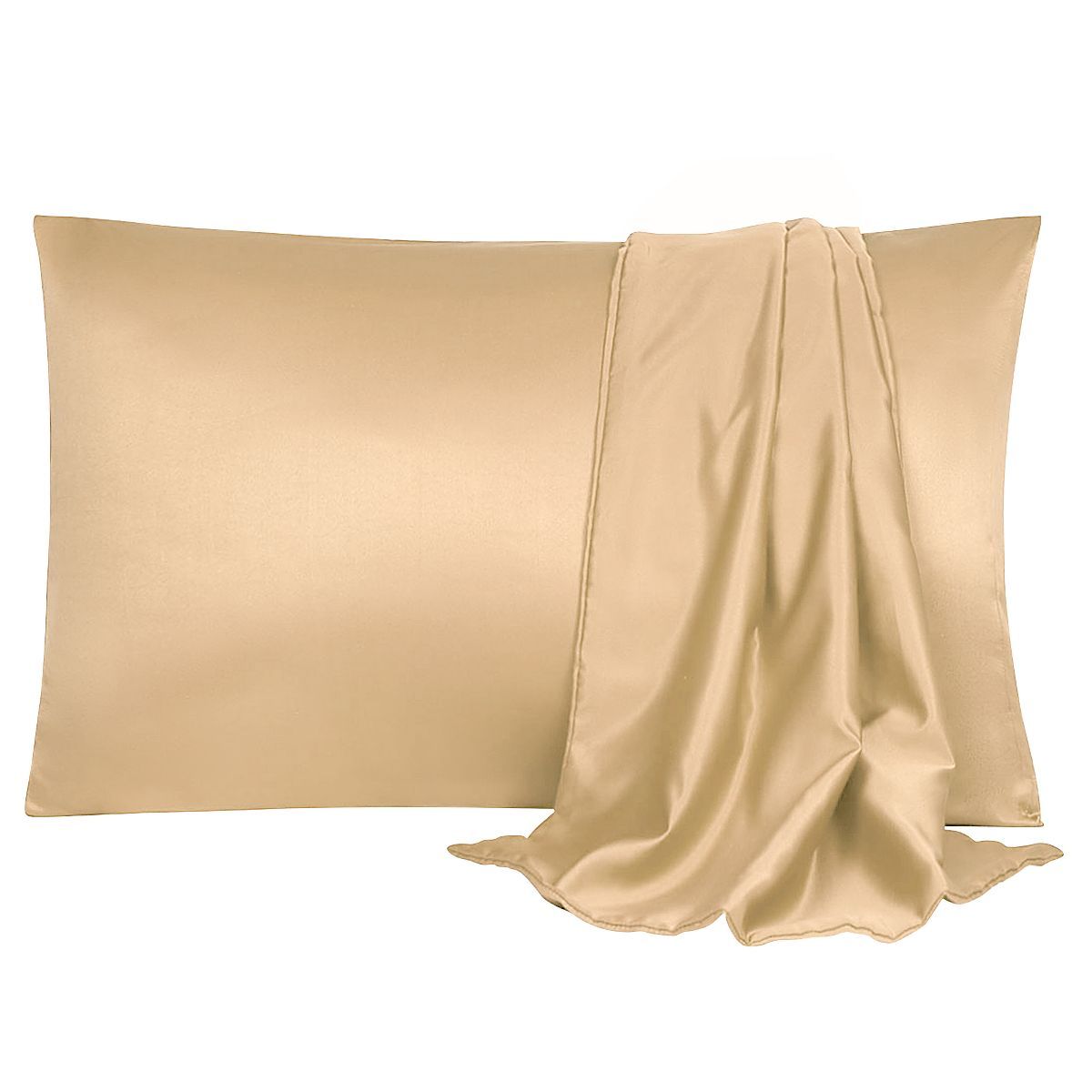4 Pcs Queen 20"x30" Silk Satin Luxury Cooling Pillowcase Caramel - PiccoCasa | Target