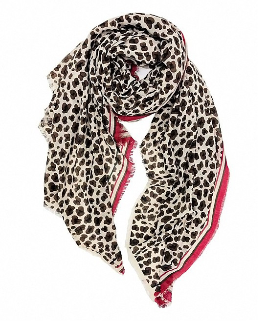 JC Sunny Women's Accent Scarves - Brown Leopard Scarf - Women | Zulily