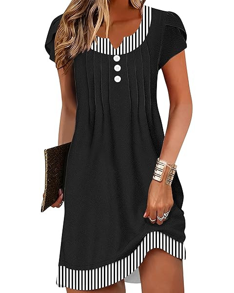 Disamer Sundresses for Women 2026 Beach Vacation Swimsuit Cover Ups Boho Summer Dresses Button St... | Amazon (US)