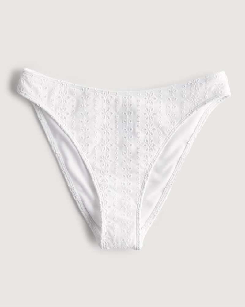 Eyelet Mid-Rise Cheeky Bikini Bottom | Hollister (US)