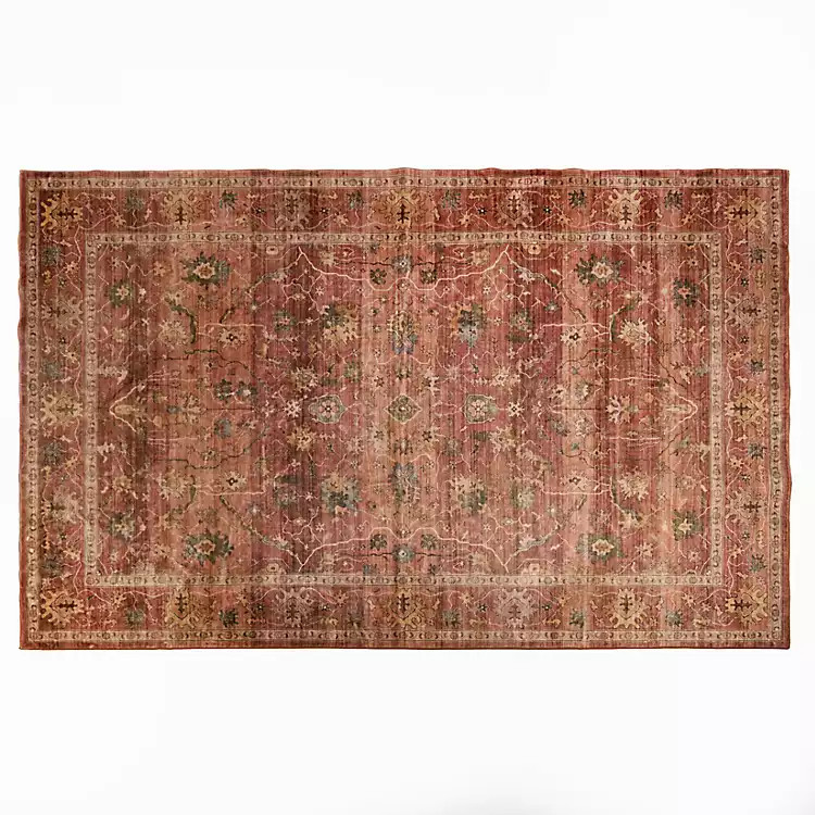 Rust Blair Washable Area Rug, 5x8 | Kirklands