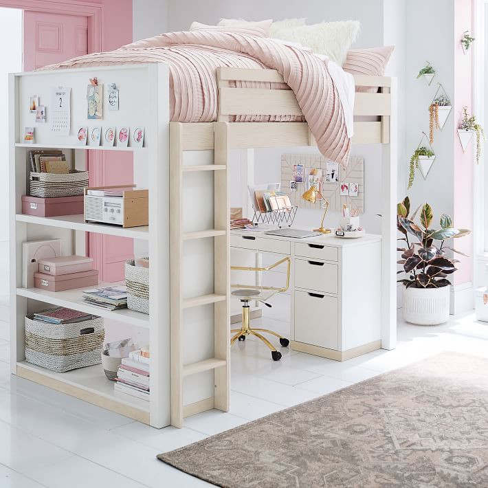 Rhys Loft Bed with Desk Set | Pottery Barn Teen