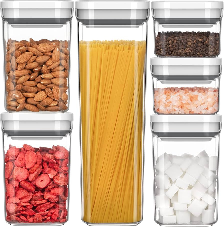 MR.SIGA 6 Piece Airtight Food Storage Container Set, BPA Free Kitchen Pantry Organization Caniste... | Amazon (US)
