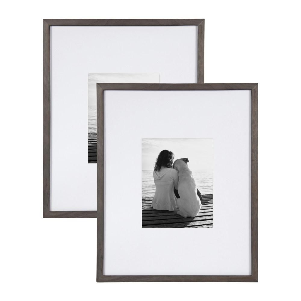 DesignOvation Gallery 16x20 matted to 8x10 Gray Picture Frame Set of 2 213630 - The Home Depot | The Home Depot