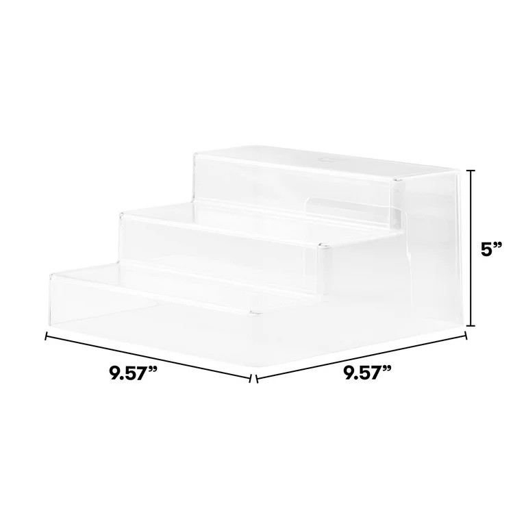 The Home Edit Clear 3-Tier Riser, Pack of 2, 9.57" x 9.57" x 5" Plastic Cabinet Organizer - Walma... | Walmart (US)