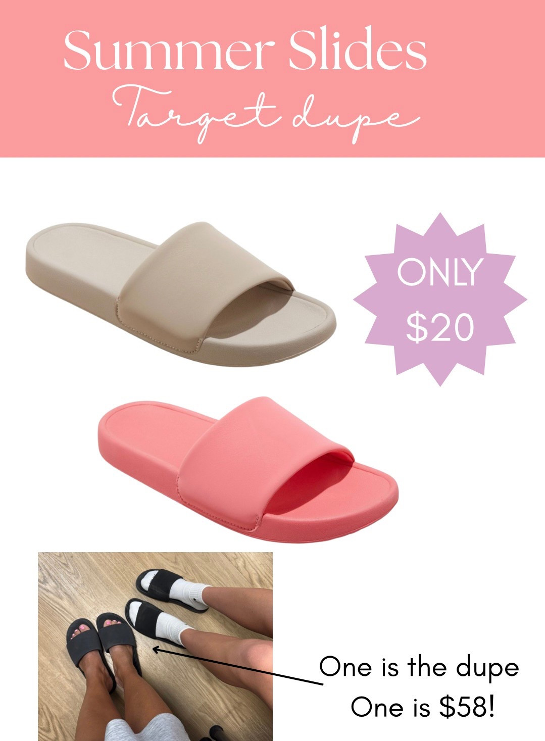 My go to summer slide- and my teens! I own the Lulu version and got my daughter the $20 Target pair and they are so good! 

#LTKFindsUnder50 #LTKSummerEdit #LTKActive