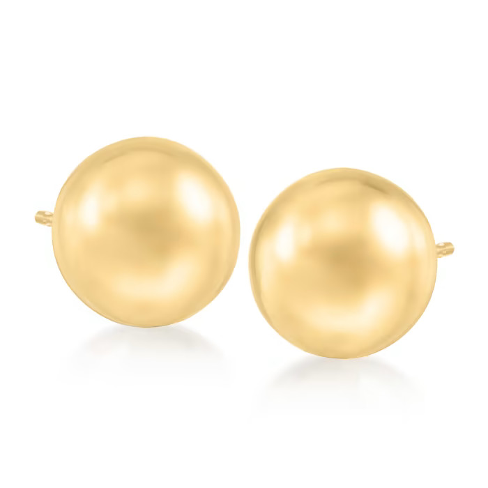 10mm 14kt Yellow Gold Ball Stud Earrings | Ross-Simons