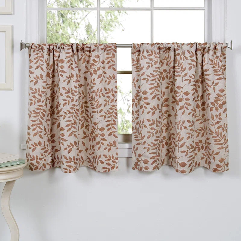 Salena Floral Tailored 30'' W Kitchen Curtain | Wayfair North America