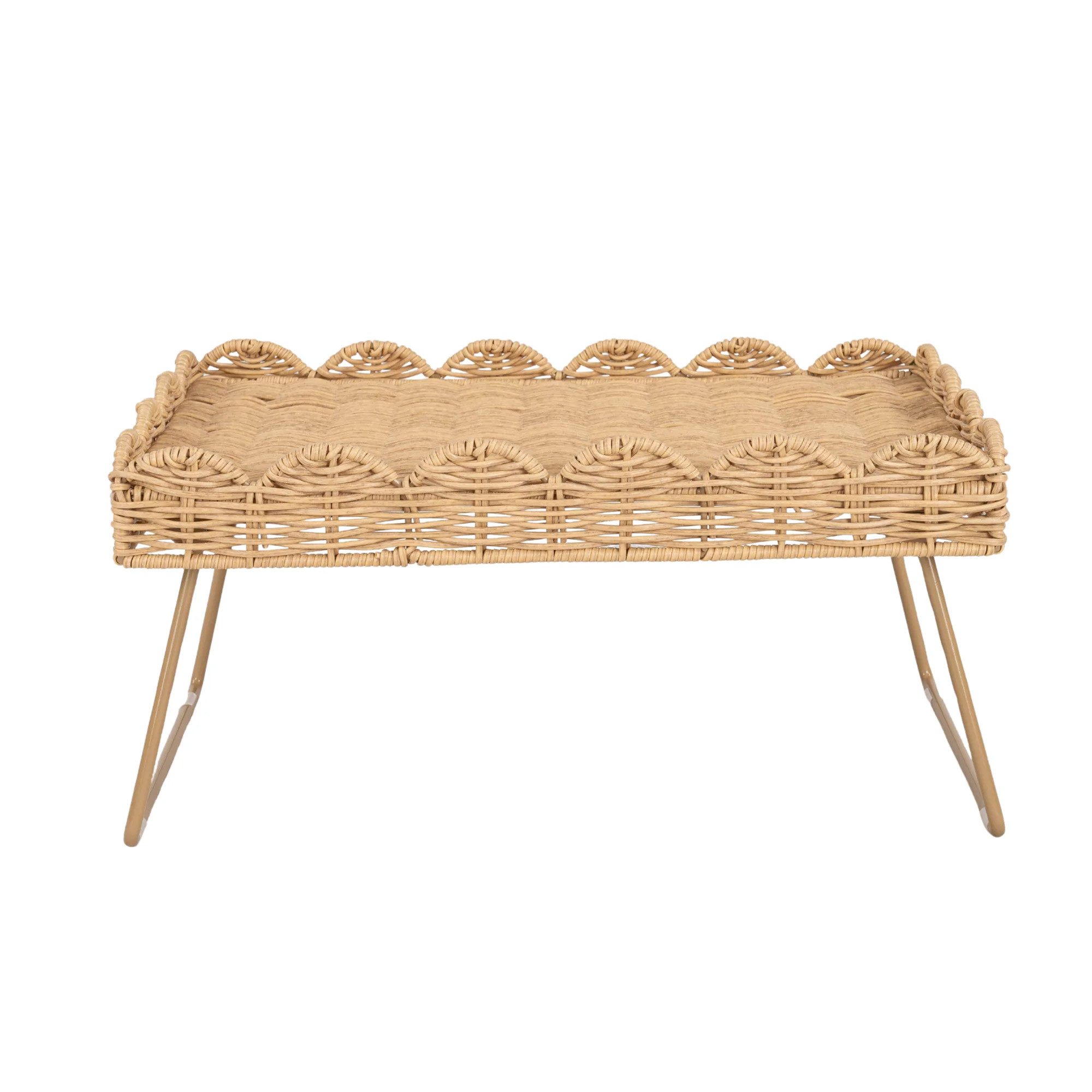 Better Homes & Gardens Rattan Woven Tray with Stand | Walmart (US)