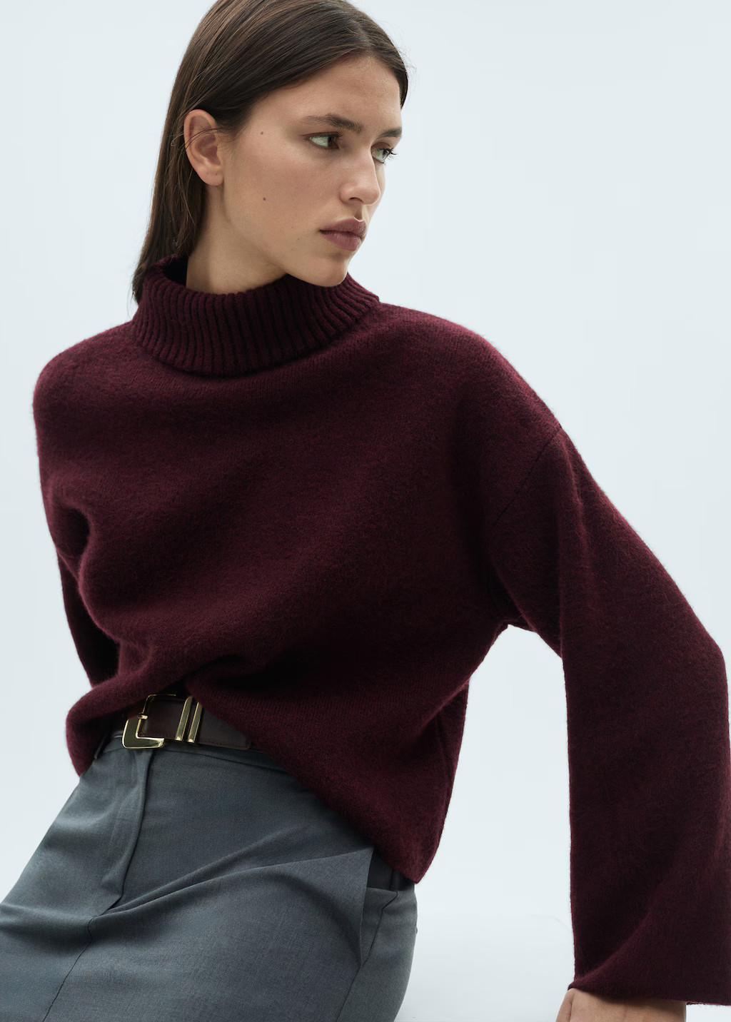 Turtleneck knitted sweater - Women | MANGO USA | Mango (US/MX/AU)