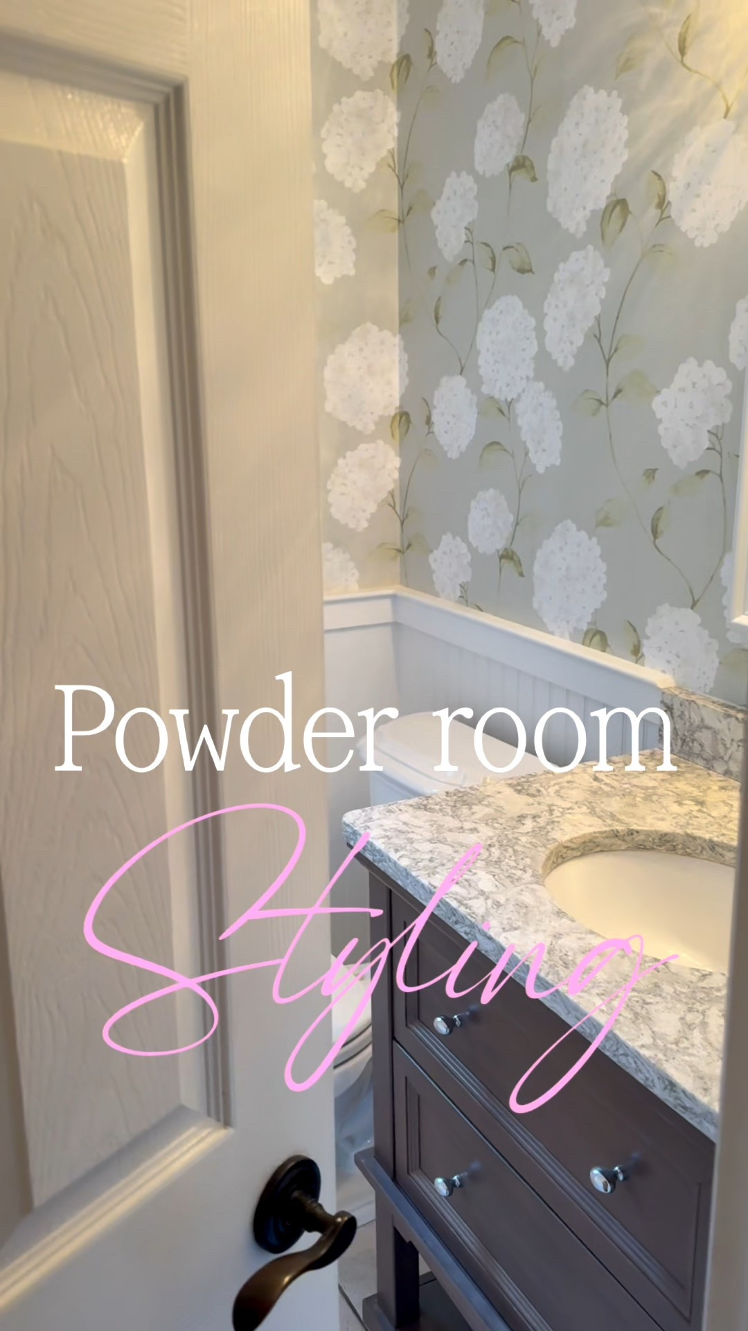Style my powder room with me now that our mini refresh is done! In case you missed it, we brightened up this space by adding bead board wainscoting and this beautiful hydrangea wallpaper. I’m obsessed with how this space turned out!

Powder room decor | powder room Reno | bathroom Reno | bathroom decor | powder room styling | bathroom styling 

#LTKHome