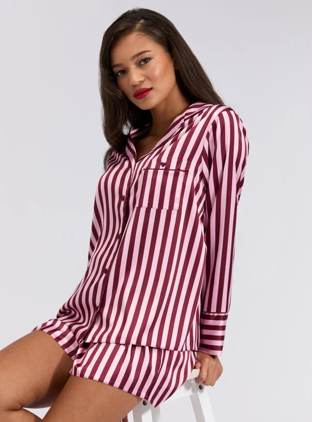 Oversized Satin Top And Shorts Pyjama Set | Boux Avenue | Boux Avenue (UK)