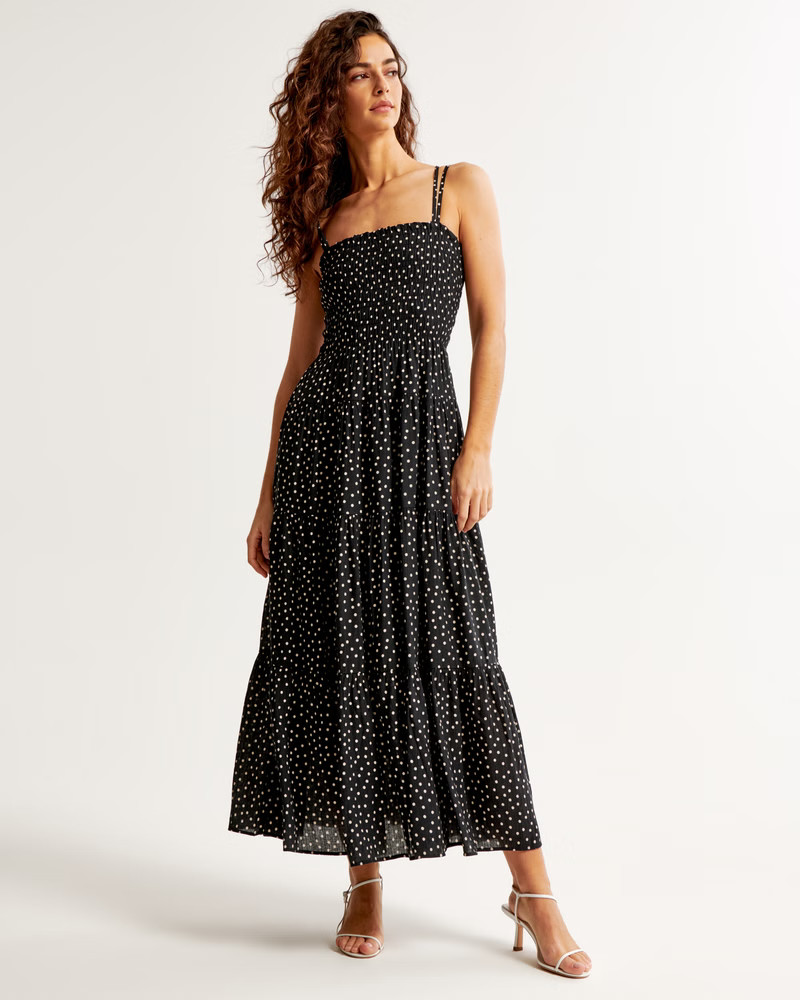 Smocked Bodice Maxi Dress | Abercrombie & Fitch (US)