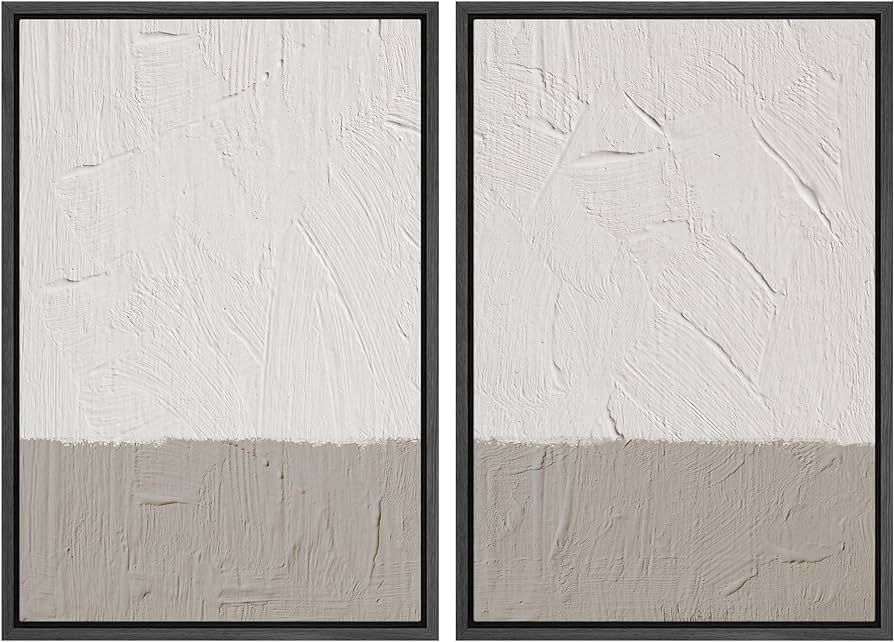 SIGNWIN Framed Canvas Print Wall Art Set Pastel Duotone Gray Color Blocks Abstract Shapes Illustr... | Amazon (US)