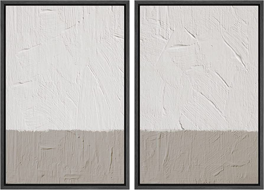 SIGNWIN Framed Canvas Print Wall Art Set Pastel Duotone Gray Color Blocks Abstract Shapes Illustr... | Amazon (US)