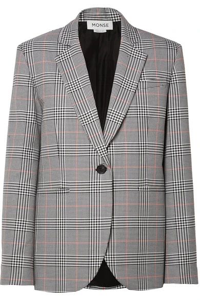 Oversized embellished Prince of Wales checked woven blazer | NET-A-PORTER (UK & EU)