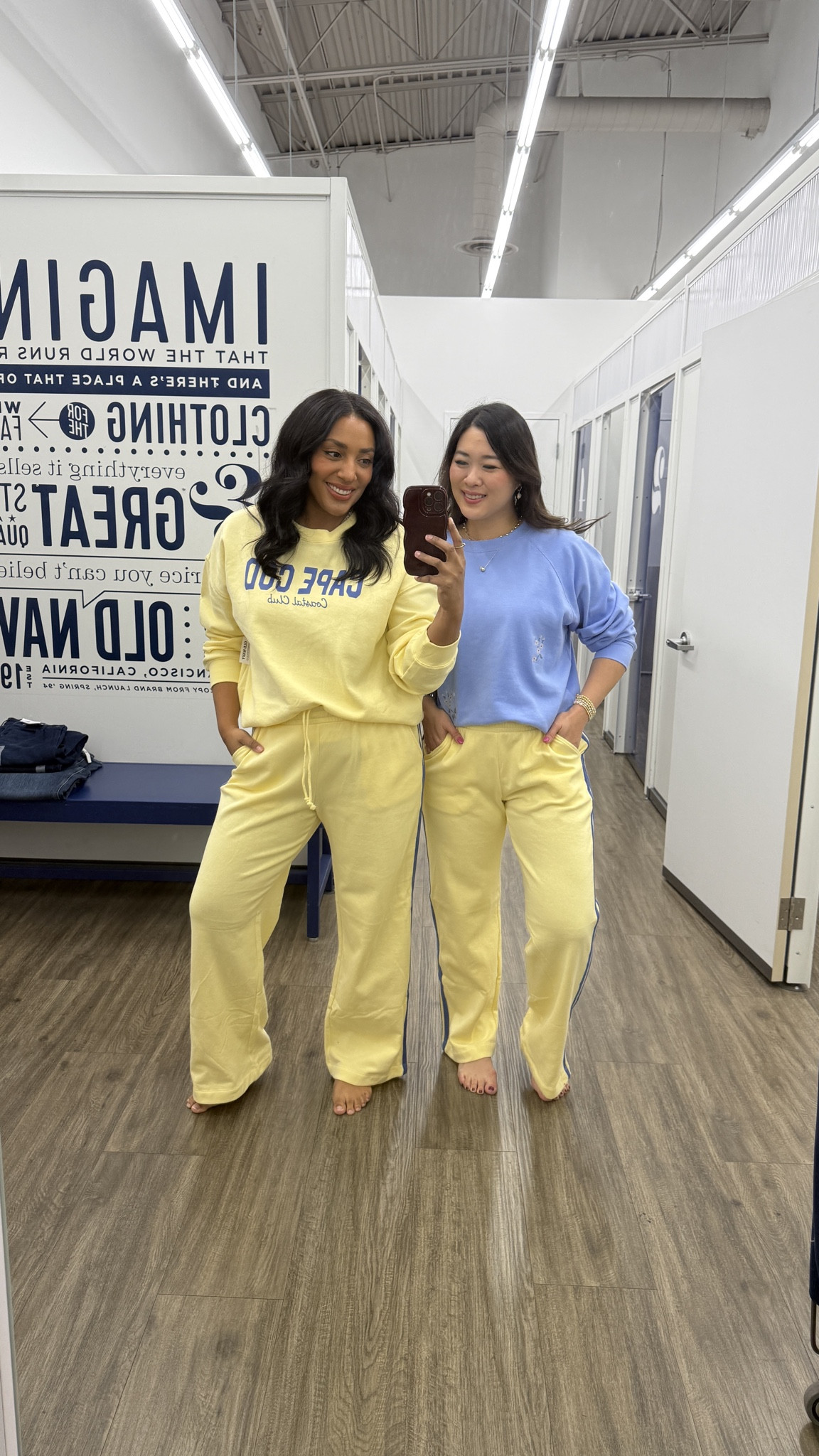 Krychele: top-L bottom- L
Sandy: top-M pants S
Old navy, sweats, butter yellow 

#LTKSaleAlert #LTKMidsize #LTKootd