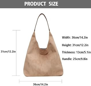 Suede Bag for Women Suede Hobo Bags Suedes Tote Bag Suedes Handbag Shoulder Bag | Amazon (US)