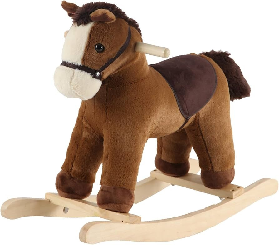 Wooden Rocking Horse for Toddlers, Natural Solid Wood Baby Rocker, Indoor Outdoor Nursery Decor, ... | Amazon (US)
