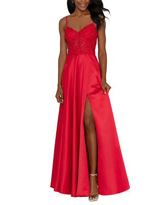 Juniors' Lace-Up-Back Gown | Macys (US)