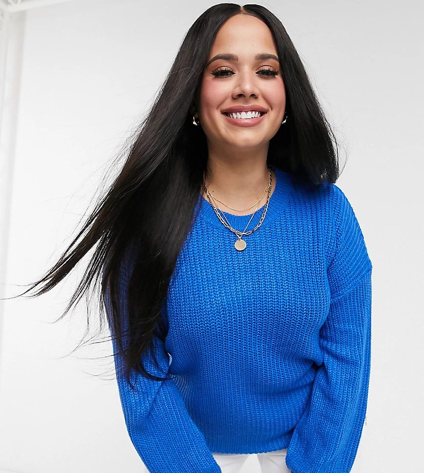 Simply Be side zip sweater in blue | ASOS (Global)