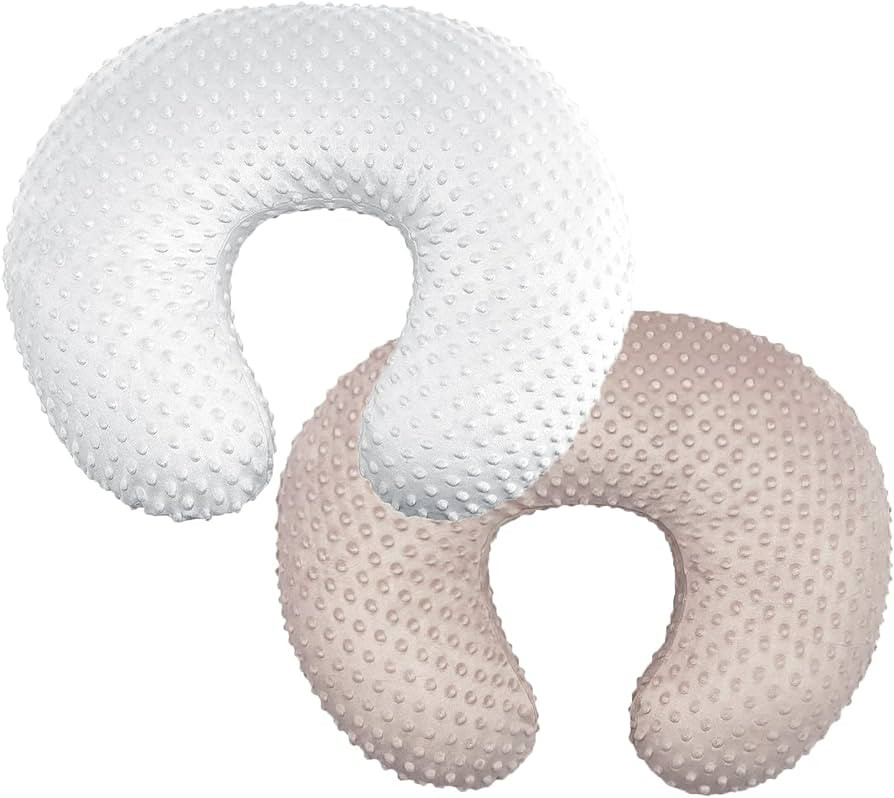 OWLOWLA 2Pack Nursing Pillow Covers Set White&Khaki Breastfeeding Pillow Slipcover Fits Naked Nur... | Amazon (US)
