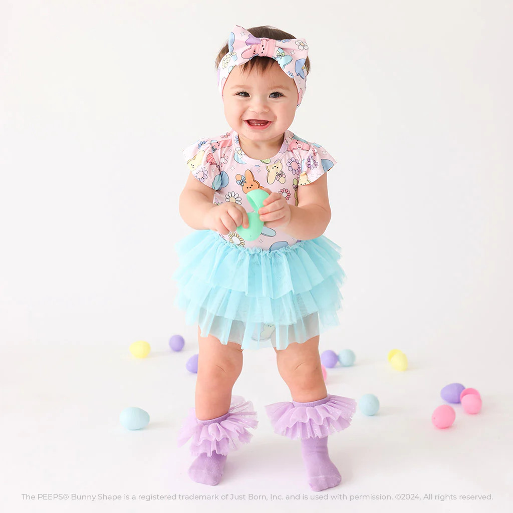 Marshmallow Bunnies Pink Girl Tulle Onesie | Addison Mae | Posh Peanut