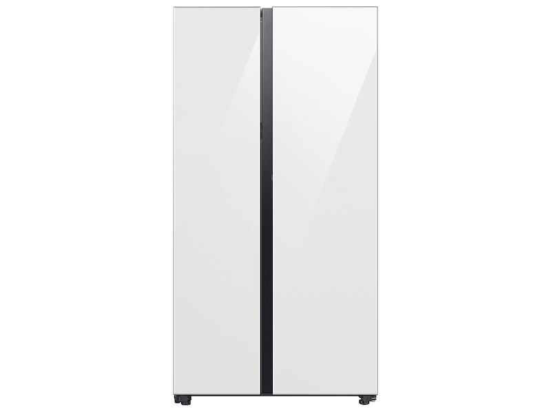 Bespoke 28 cu. ft. Side-by-side Refrigerator with Beverage Center in White Glass | Samsung US | Samsung