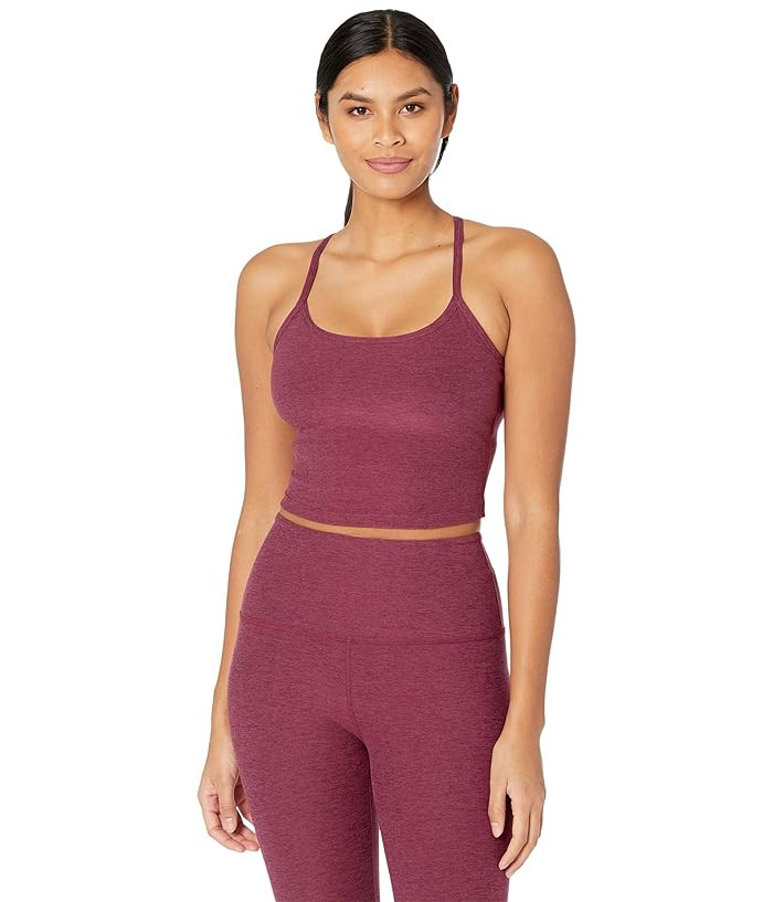 Beyond Yoga Spacedye Slim Racerback Cropped Tank Top (Deep Merlot) Women's Sleeveless | Zappos