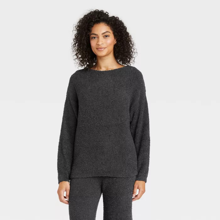 Women's Feather Yarn Lounge Pullover Sweater - Stars Above™ | Target