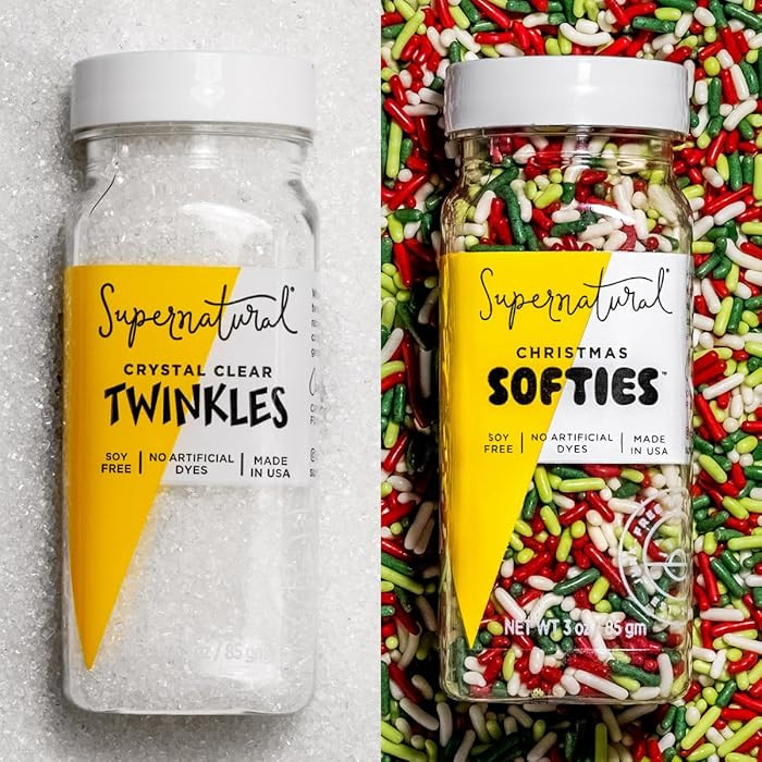 Supernatural All Natural Sprinkles Dye Free Christmas Set, No Artificial Dyes, Soy Free, Gluten F... | Amazon (US)