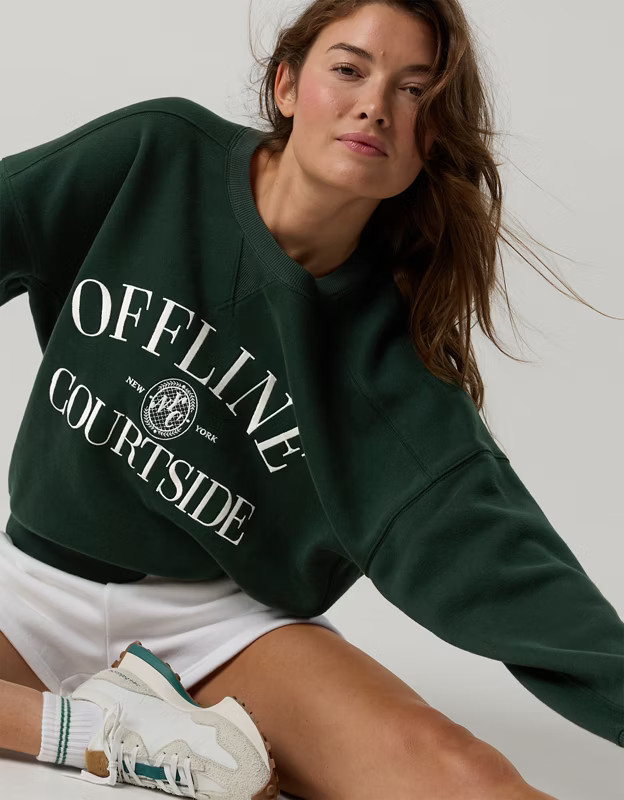 OFFLINE By Aerie Cloud Fleece Classic Crewneck | Aerie