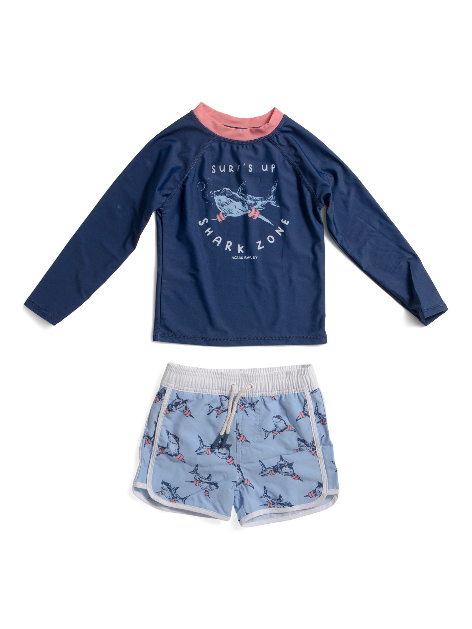 Toddler Boys 2pc Shark Rash Guard And Swim Trunks Set | TJ Maxx