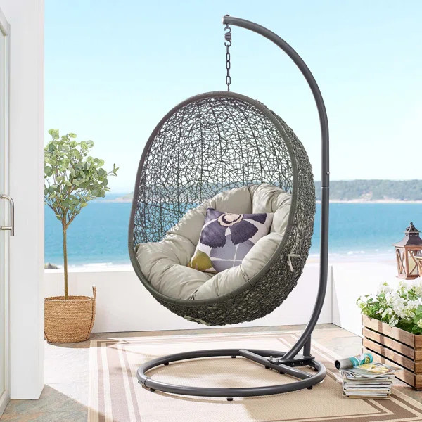 Modway Hide Outdoor Patio Swing Chair With Stand | Wayfair North America