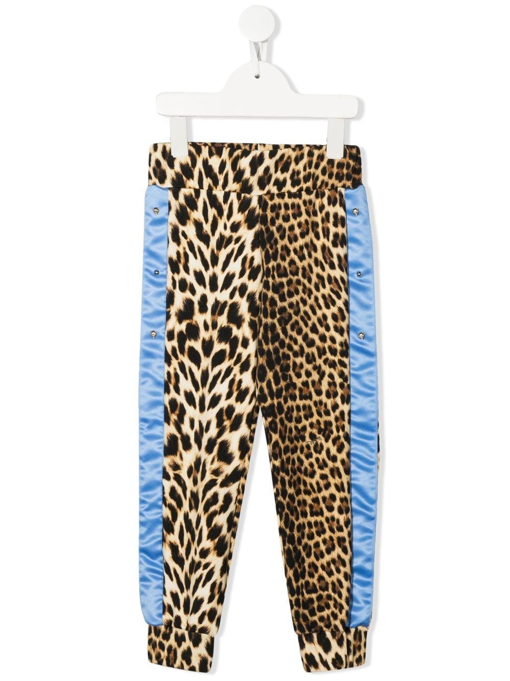 Roberto Cavalli Junior side-stripe leopard-print leggings - Brown | Farfetch Global