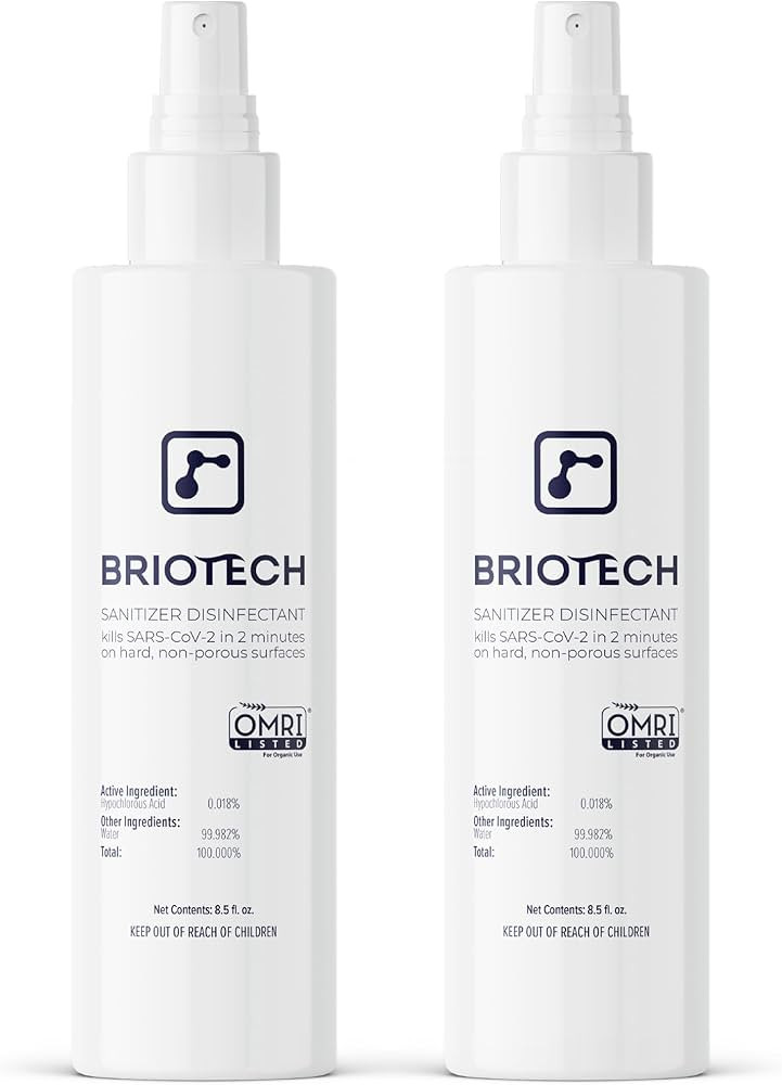 BRIOTECH Sanitizer Disinfectant Hypochlorous Spray, Kills 99.99% of Viruses & Bacteria, Eliminate... | Amazon (US)