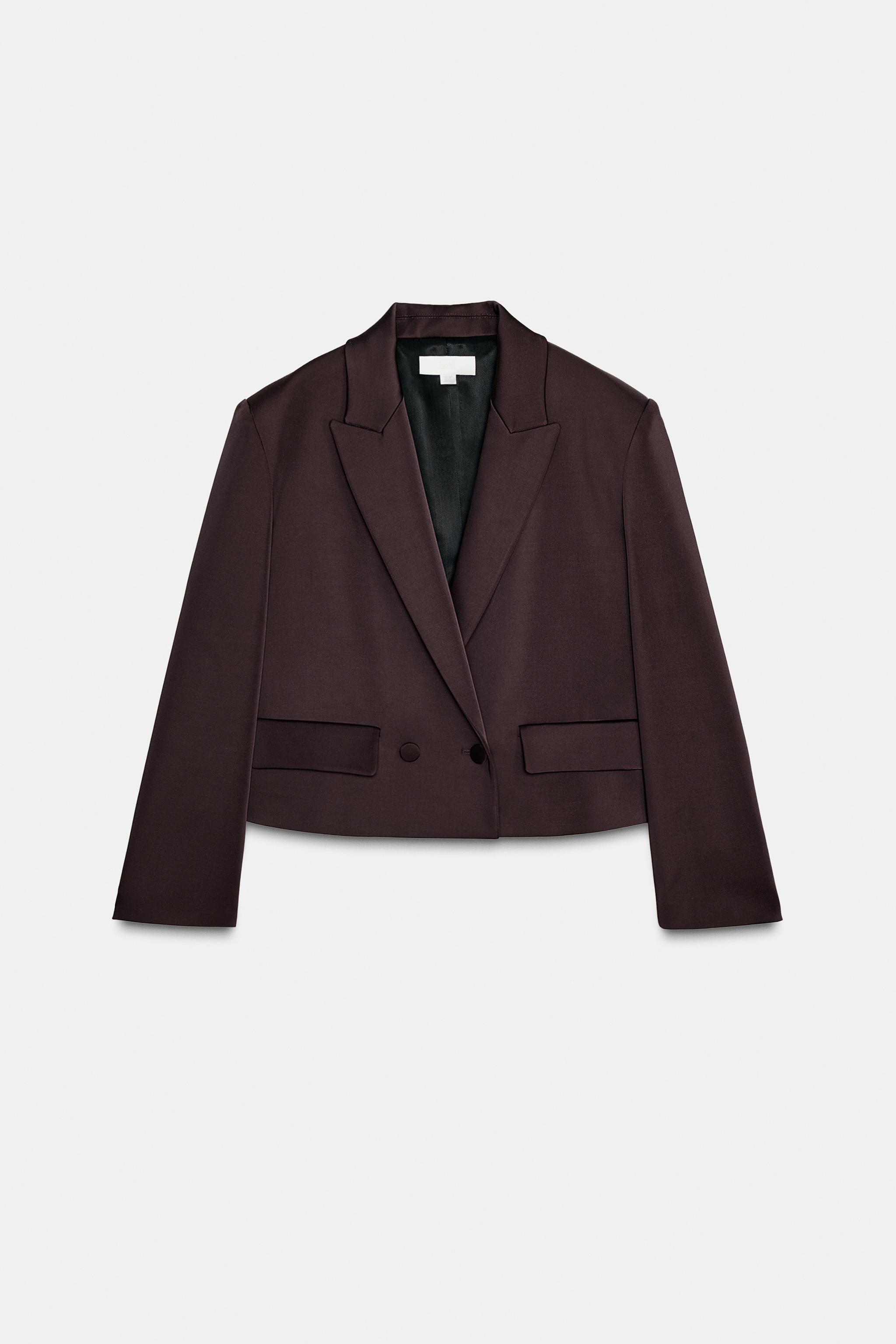 DOUBLE-BREASTED SATIN BLAZER | Zara UK