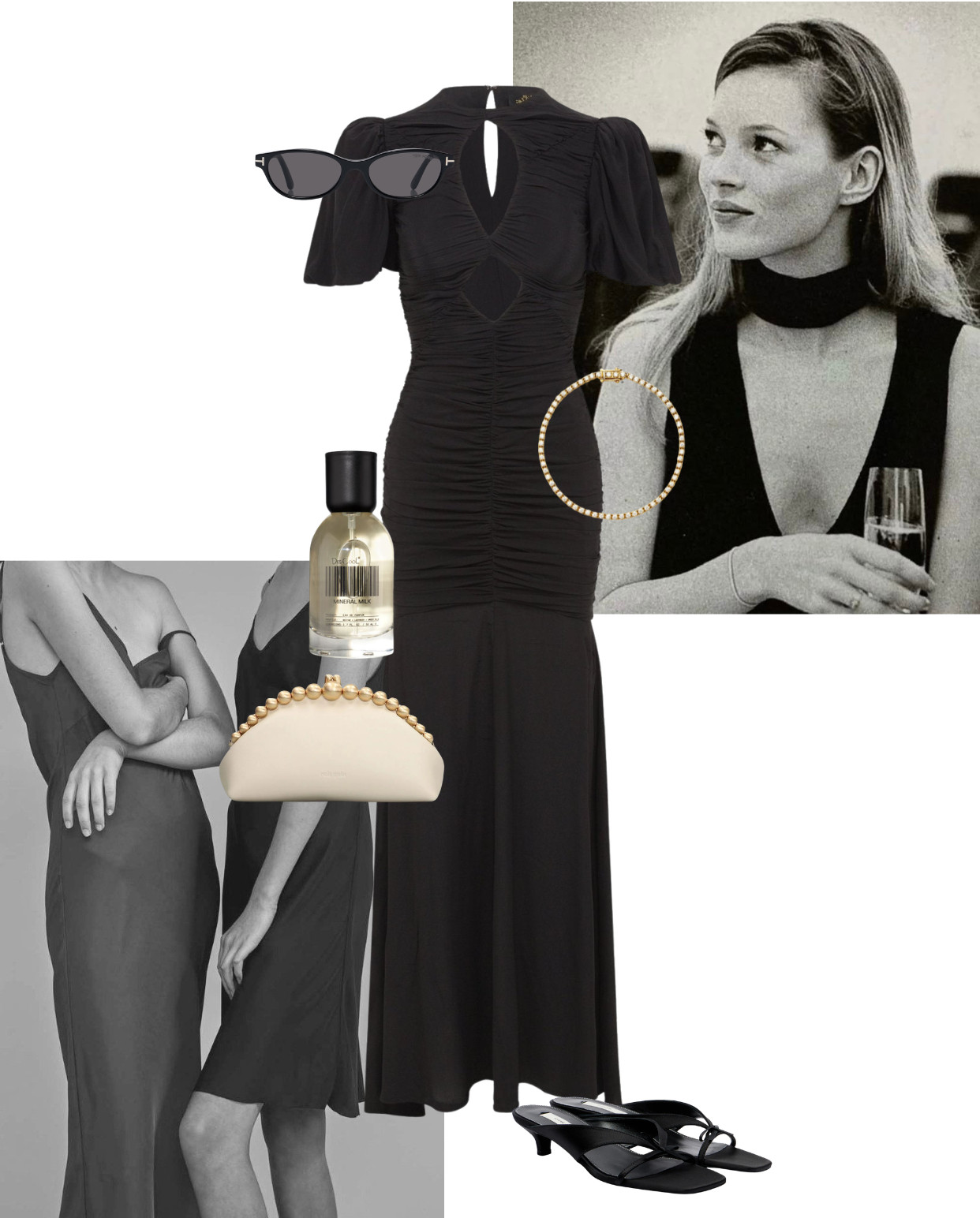 Wedding Guess Outfit Inspo 

Black Dress + Satin Mules + Tennis Bracelet + Sunglasses + Clutch 

 #LTKuk #LTKeurope #LTKwedding