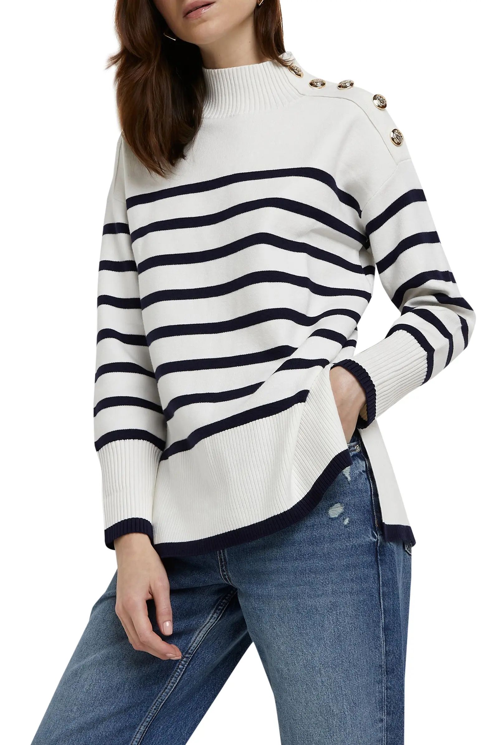 Striped Mock Neck Sweater | Nordstrom