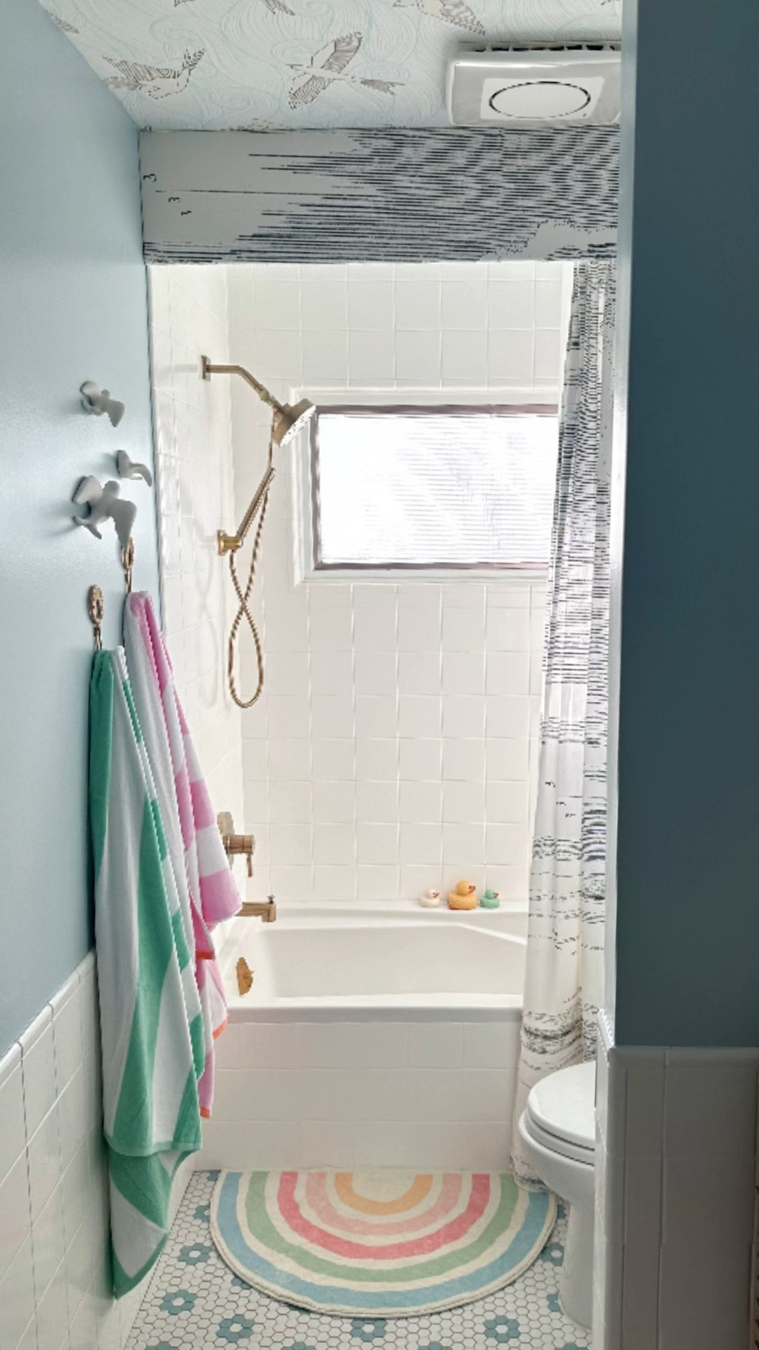 🌈 Dreamy Kid Bathroom is ready for some bubble baths 🛁 

🕊️From the cozy rainbow bath & super soft cabana towels to the whimsical shower curtain & wall decor… 
✨It’s all linked here! 

#LTKKids #LTKHome #LTKFamily